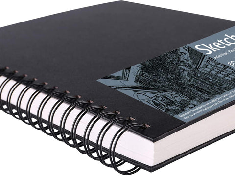 5.5 x 8 Black Spiralbound Sketchbook by Artsmith
